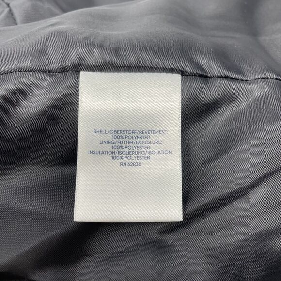 Land's End Women's Quilted Puffer Vest Black with White Snowflakes Large - Picture 8 of 9